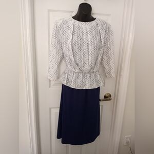 Vintage DAVID BRADLEY FASHIONS plus Size midi Dress With Shoulder Pads